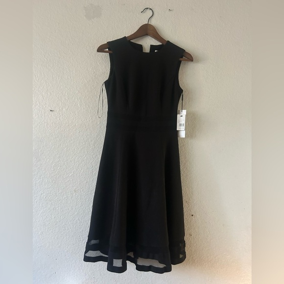 NWT Calvin Klein Classic Little Black Midi Dress Sz 2 LBD Cocktail Formal - Picture 12 of 13
